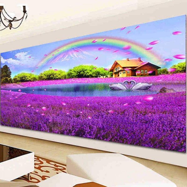 Regenbogen-Landschaft 40x100cm