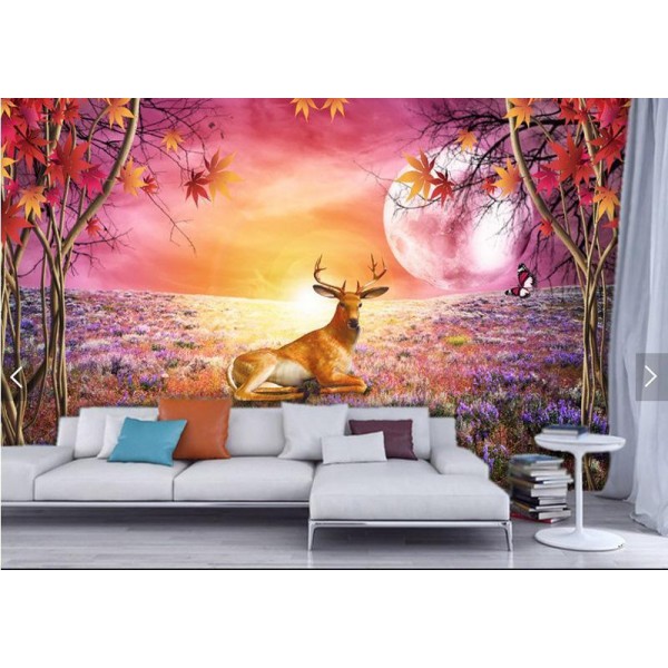 Hirsch im Mondschein 40x100cm