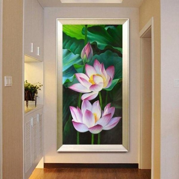 Rosa Blumen ab 50x100cm