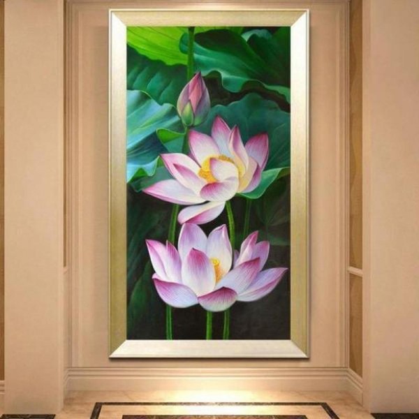 Rosa Blumen ab 50x100cm