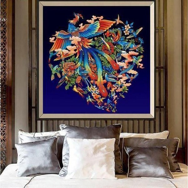 Herz mit Papageien ab 50x50cm