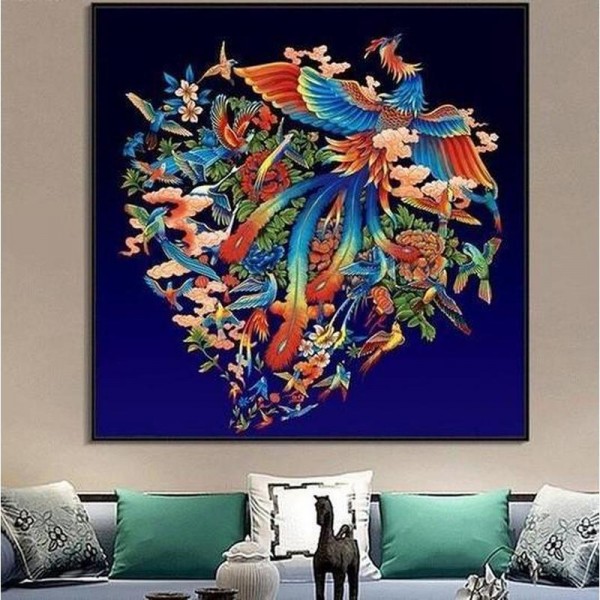 Herz mit Papageien ab 50x50cm