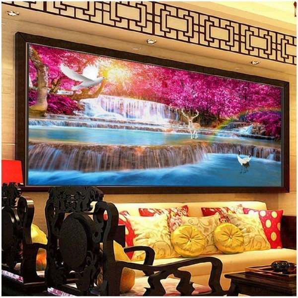 Hirsch am Wasserfall ab 60x120cm