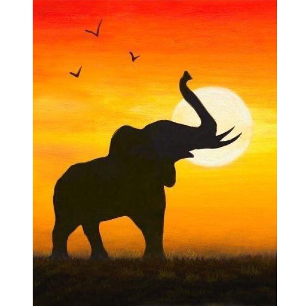 Elefant bei Sonnenuntergang (PAINTING V/D WEEK)