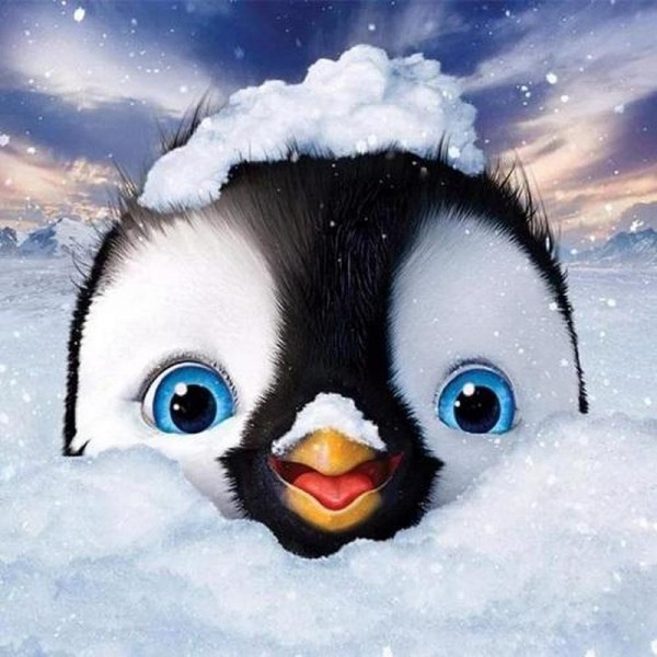 Pinguin im Schnee