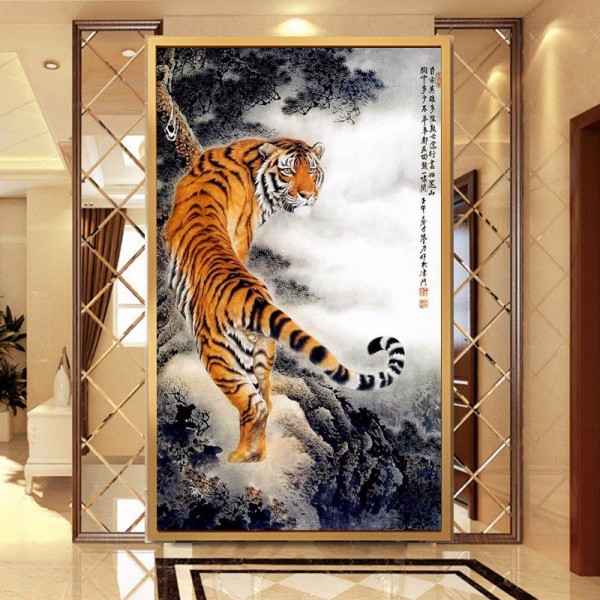 Tiger auf Berg ab 50x90cm