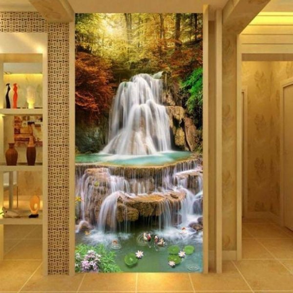 Wasserfall im Wald ab 50x90cm