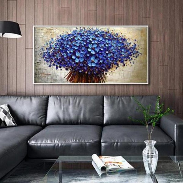 Blumenstrauß mit blauen Blumen ab 50x100cm