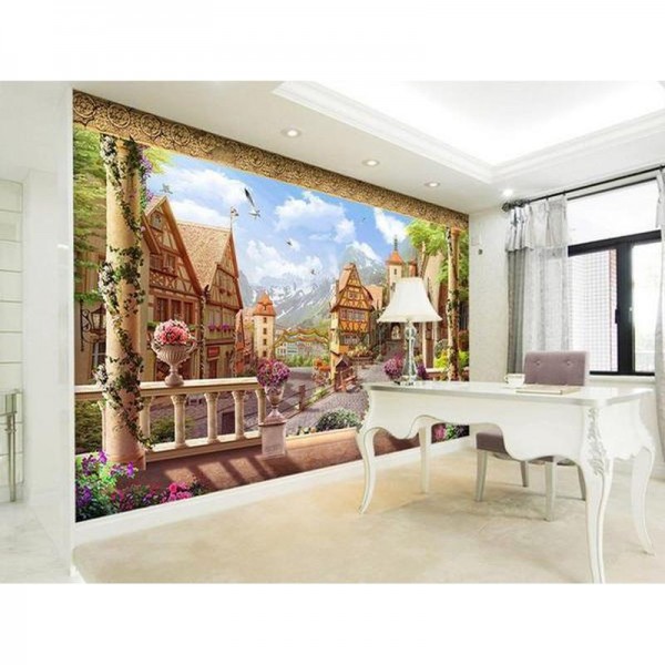 Ansicht des Dorfes ab 50x100cm