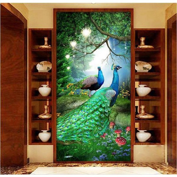 Pfauen im Wald ab 50x100cm