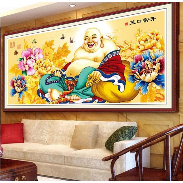 Buddha groß lachend 50x100cm