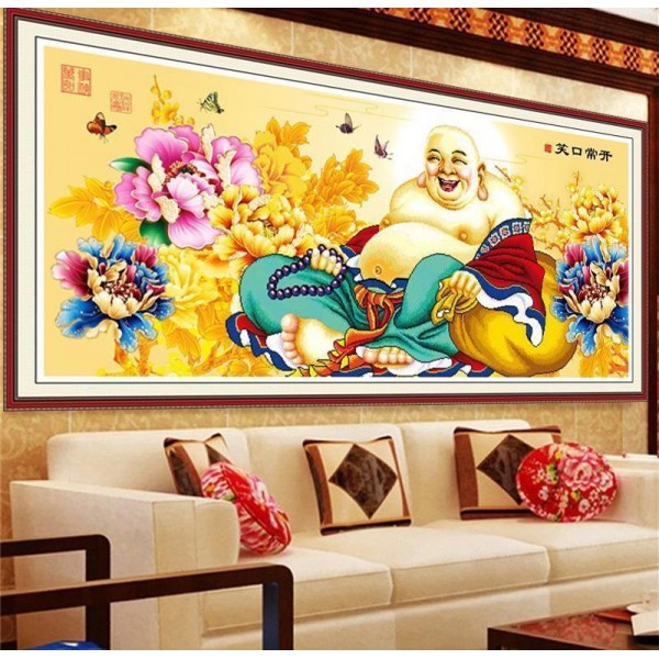 Buddha groß lachend 50x100cm