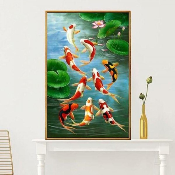 Koi Karpfen im Teich 50x90cm