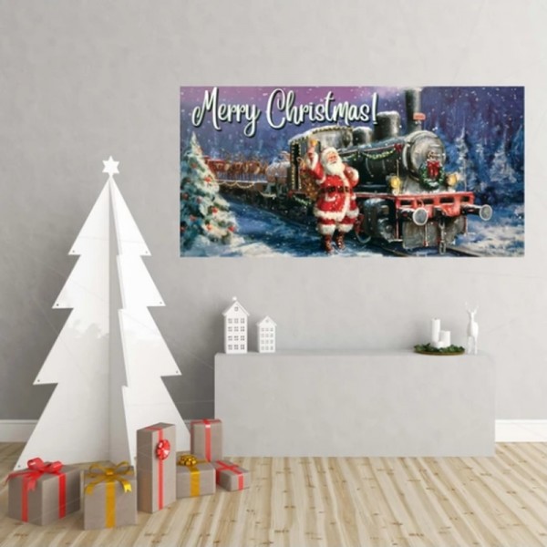 Frohe Weihnachten Zug v.a. 50x100cm