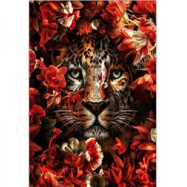 Tiger zwischen Blumen