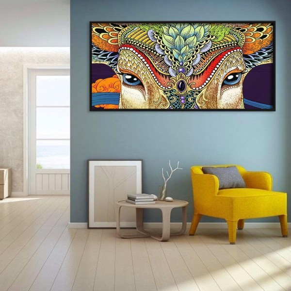 Hirsch mit Schmuck 50x100cm