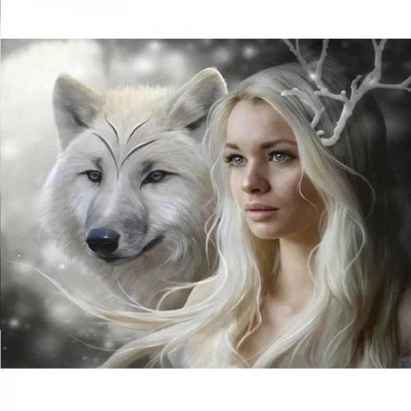 Wolf mit Frau