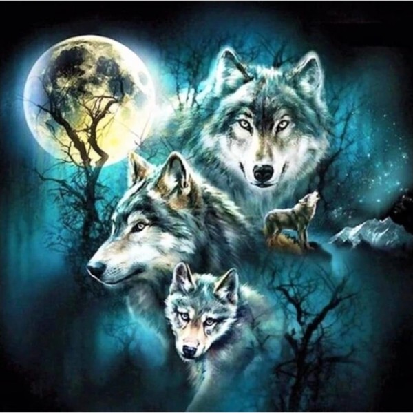 Wölfe im Mondlicht