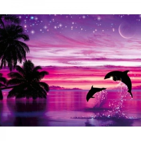 Orcas bei Mondschein
