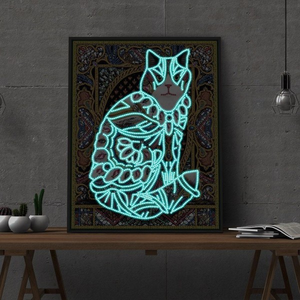 Katze 2 | Im Dunkeln leuchtend 30x40cm