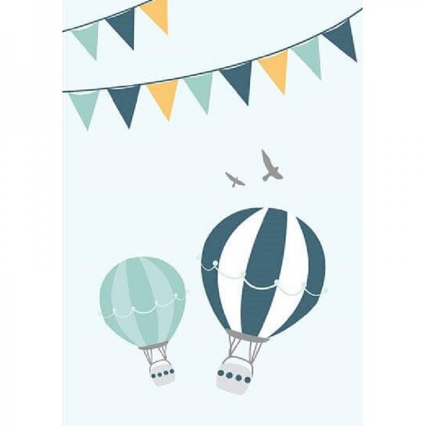 Heißluftballons und Flaggen