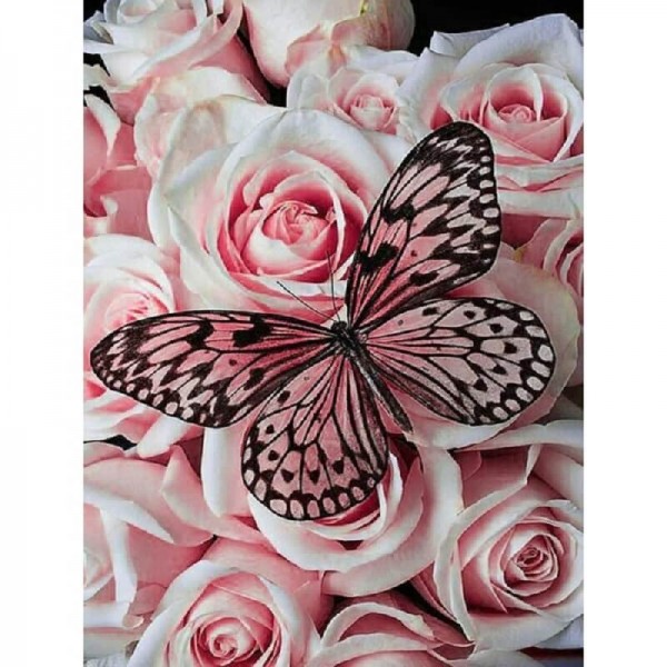 Schmetterling mit Rosen