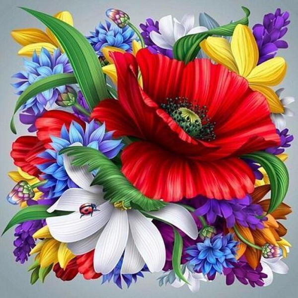 Verschiedene farbenfrohe Blumen
