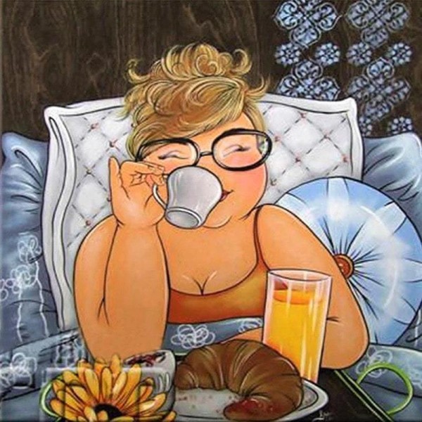 Mollige Damen | Frühstück im Bett